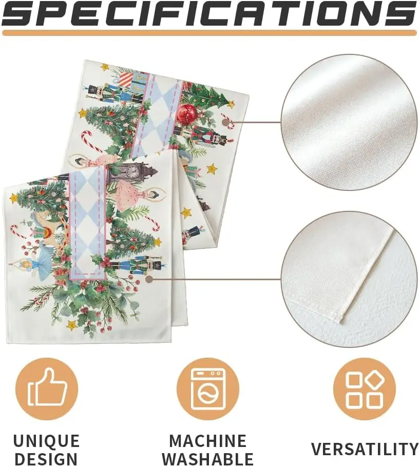 Рождественский Щелкунчик Рождественская елка Льняная дорожка для стола Декор