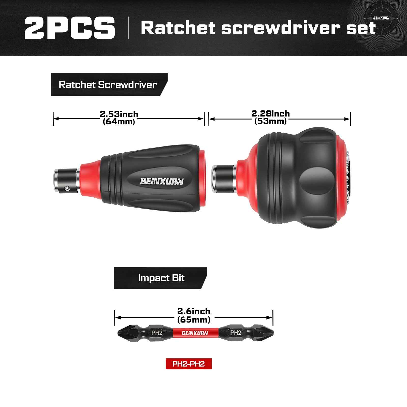 

Набор ударных магнитных отверток Geinxurn