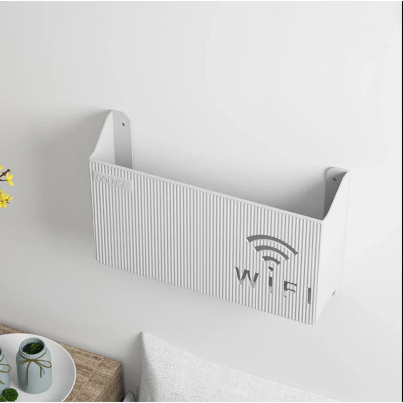 

Wall Hanging Router Storage Box Wireless Wifi Shelf No Punching Multifunctional Plastic Cable Power Bracket Organizer Box ABS