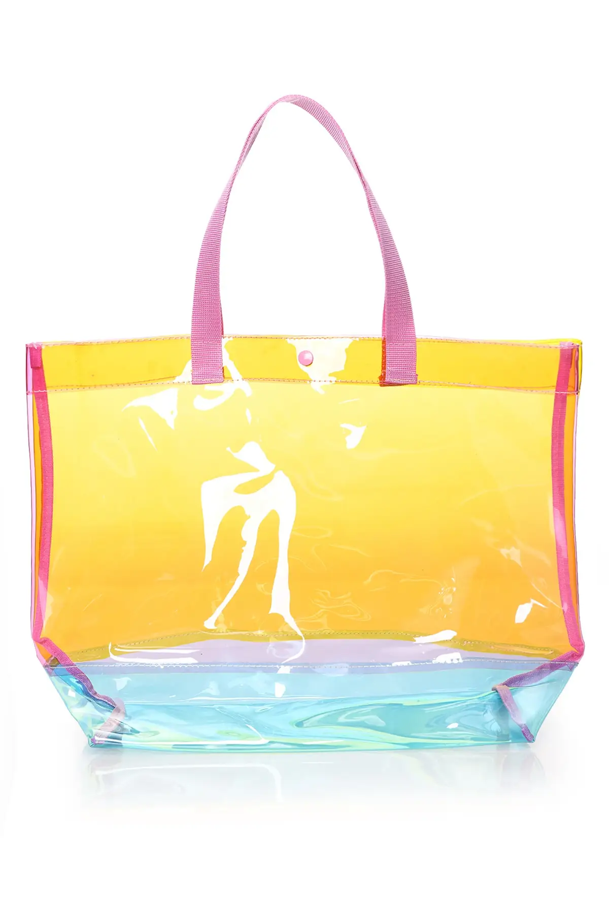 Women's Hologram Transparent Beach Bag Large Capacity Wild Hanging Rope Quality Casual Travel Bags Women 'S Fashion Trend Luxury Famous