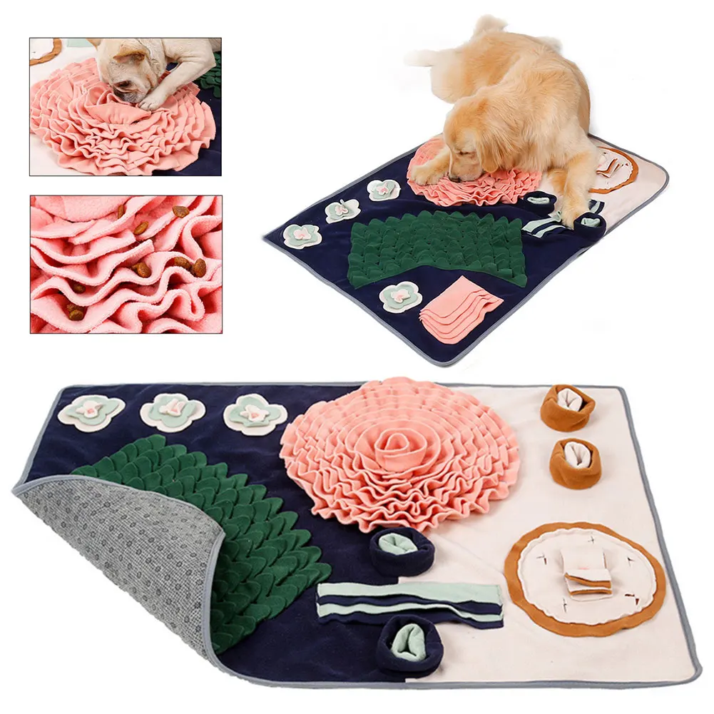 

Pet Snuffle Mat Pet Slow Feeder Dispenser Treats Pad Mat IQ Training Sniffing Mat Anti Choking Dog Training Blanket Nose WorkToy