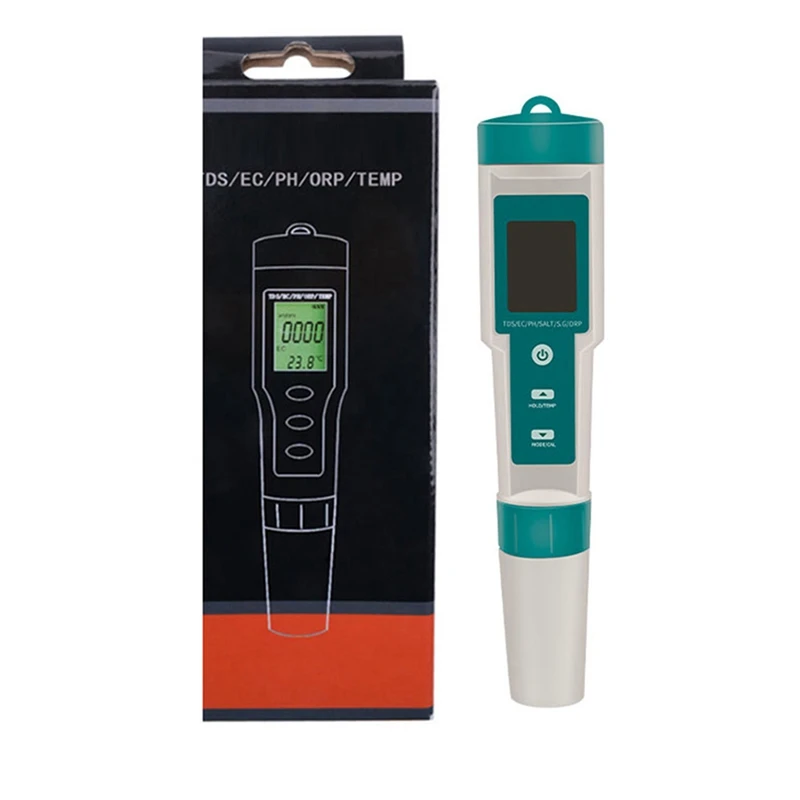 

7 In 1 PH/TDS/EC/ORP/Salinity /S.G/Temperature Meter C-600 Water Quality Tester For Drinking Water, Aquariums PH Meter Promotion
