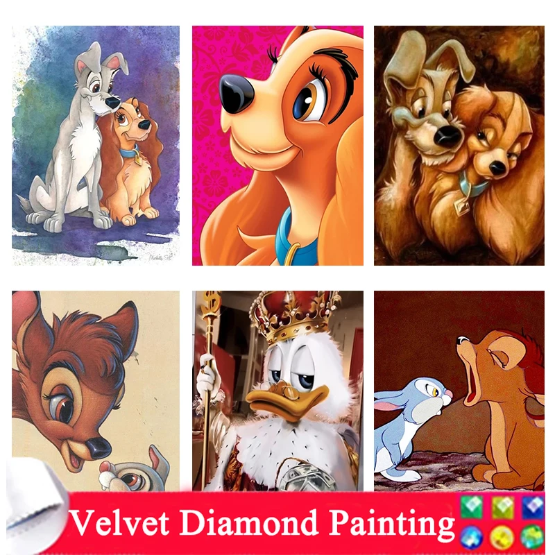 

Алмазная живопись Disney, полная вышивка, квадратные, круглые, с рисунком животных, собак, для творчества, украшение для дома, 289