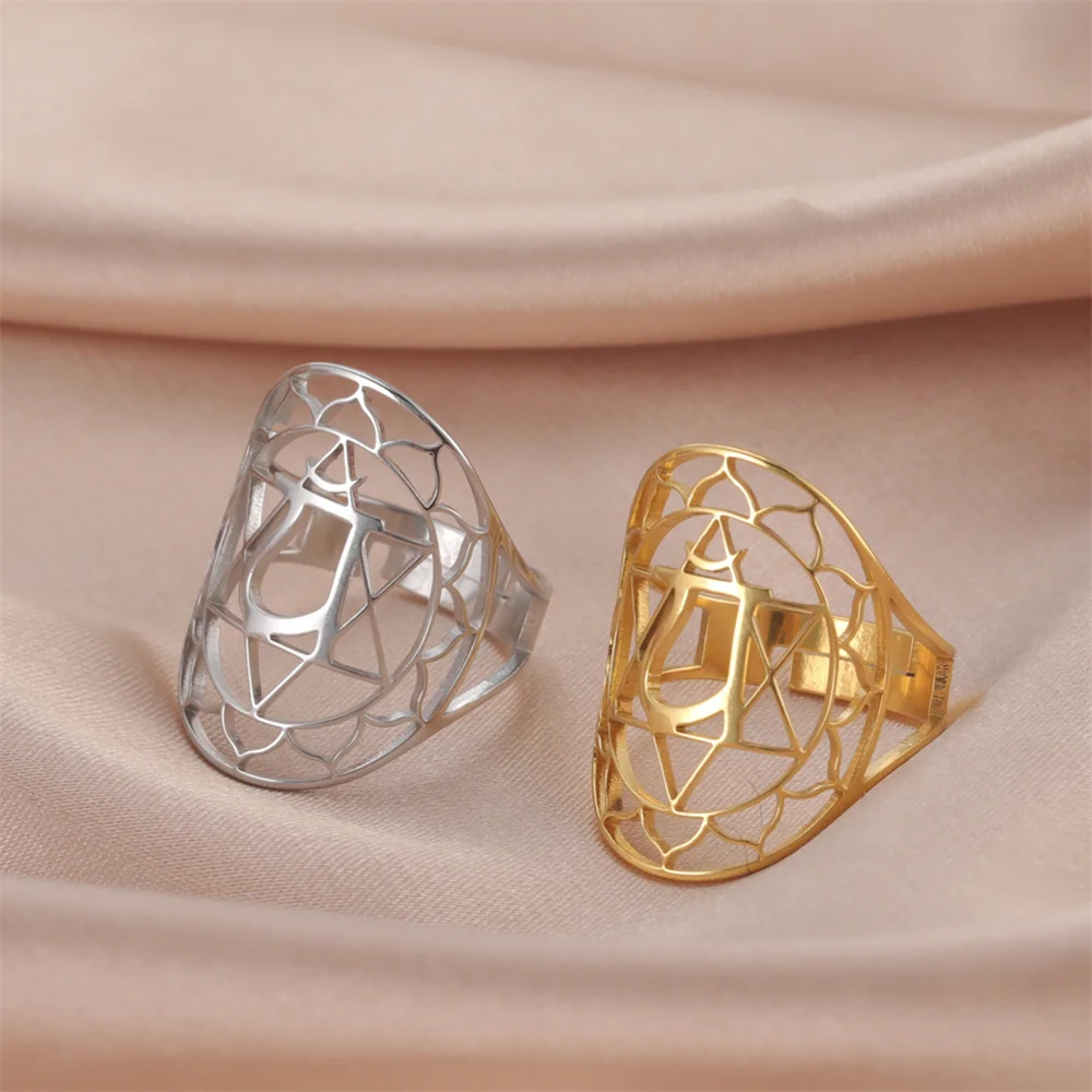

Flower Star of David Ring Women Men Stainless Steel Jewish Amulet Hexagram Religious Ring 2023 Trend Jewelry Anniversary Gift