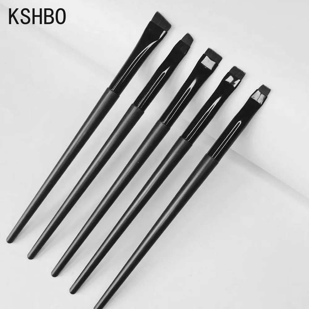 

KSHBO Thin Eyebrow Eyeliner Brush Super Fine Angled Brow Contour Brush Portable Women Eyebrow Liner Cream Cosmetic Makeup Tools