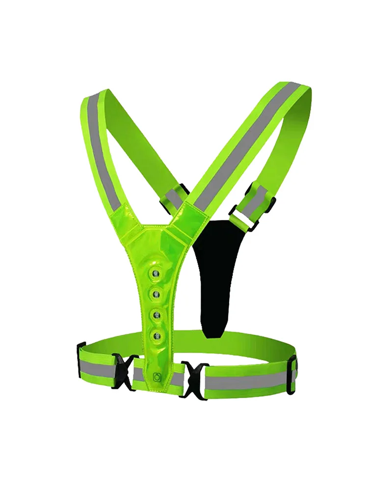 

Светодиодный светоотражающий жилет, светодиодная Светоотражающая одежда для бега с высокой видимостью, регулируемый световой ремень для б...