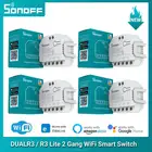 Двухканальный релейный модуль SONOFF DUAL R3, сделай сам, Wi-Fi, умный переключатель, Измерение мощности, умный дом, управление через EWeLink Alexa Google Home