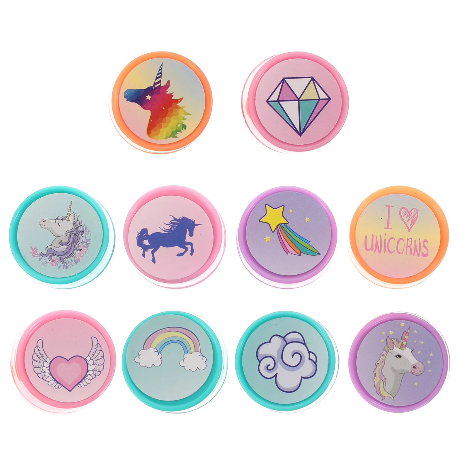 

20 Pcs Unicorn Seal Children Stamps Kids Cartoon Stamper Stampers Toy Mini Toys Party Favors