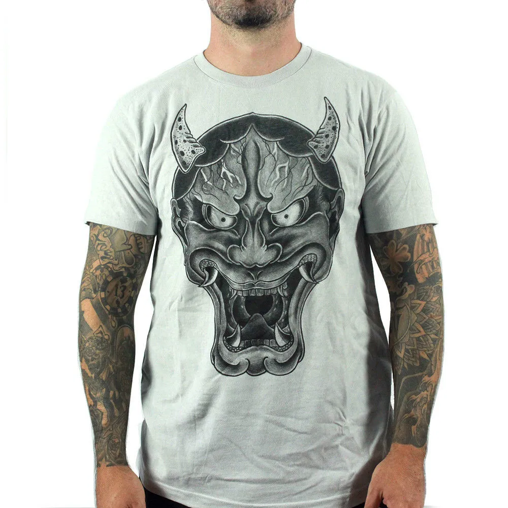 Купи High Quality Cool Fashion Design Hanya Mask Tattoo Art Skull Streetwear T-shirts For Men size S-3XL за 536 рублей в магазине AliExpress
