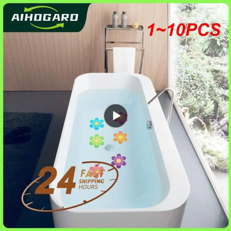 

1-10 шт., Нескользящие наклейки на ванну, с цветами