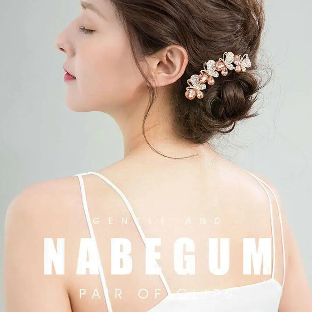 

Butterfly Rhinestone Hair Comb Hairpin Ladies Bridal Crystal Comb Wedding Flower Accessories Women Hair Hairpin Hair Clip Q7V0