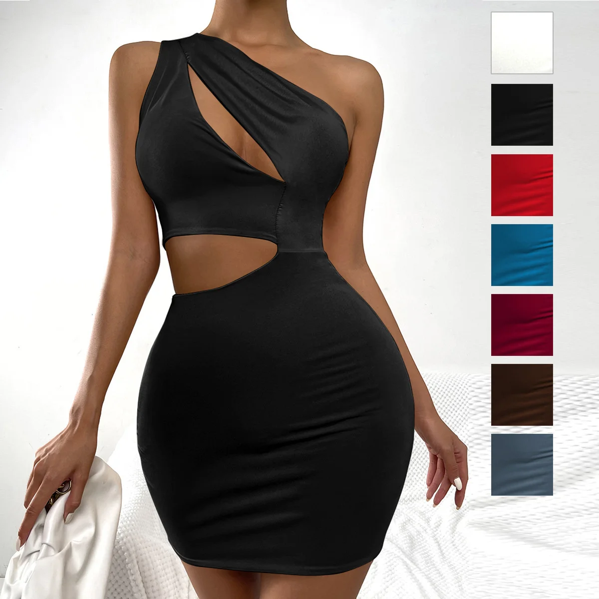 

Элегантное повседневное приталенное пикантное платье, женское летнее пикантное короткое платье с открытым плечом и запахом, 2023