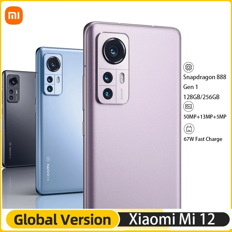 

Смартфон Xiaomi 12, 128 ГБ/256 ГБ, Snapdragon 8 Gen 1, NFC, камера 50 МП, дисплей 120 Гц, 67 Вт, зарядка, аккумулятор 4600 мАч