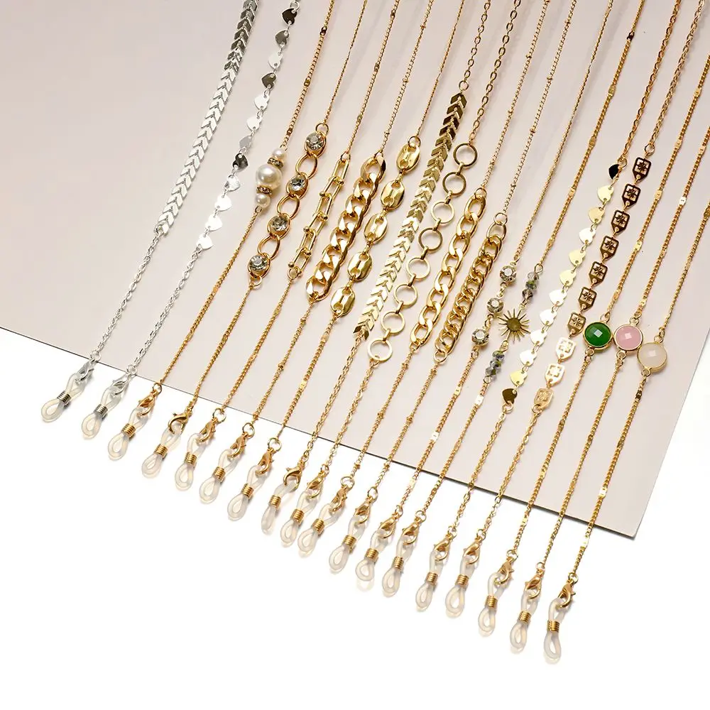 

Fashion Beaded Necklace Glasses Lanyard Eyeglass Straps Pearls Sunglasses Chain Glasses Chains Mask Holder Strap