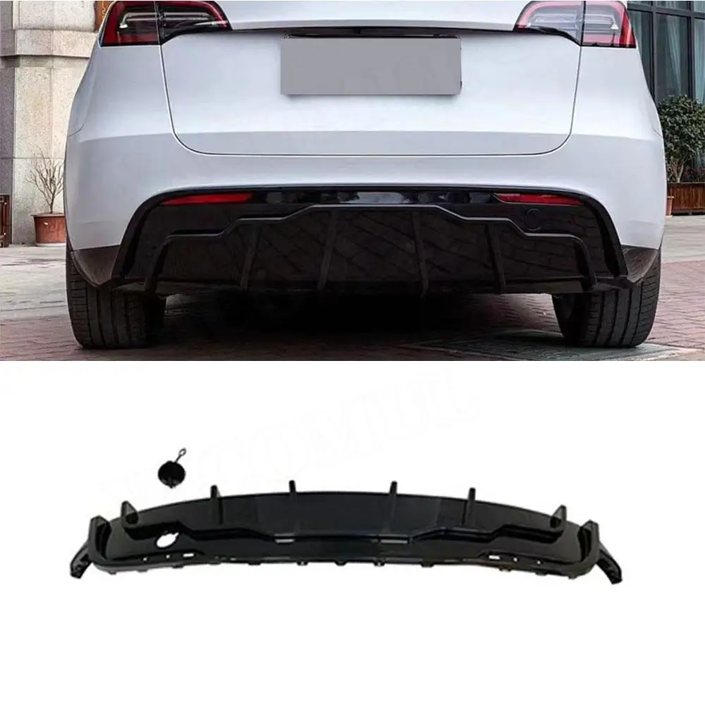 

Carbon Fiber Rear Bumper Extension Lip Diffuser Spoiler Car Bodykits for Tesla Model Y 2021+ Rear Diffuser ABS Carbon Fiber