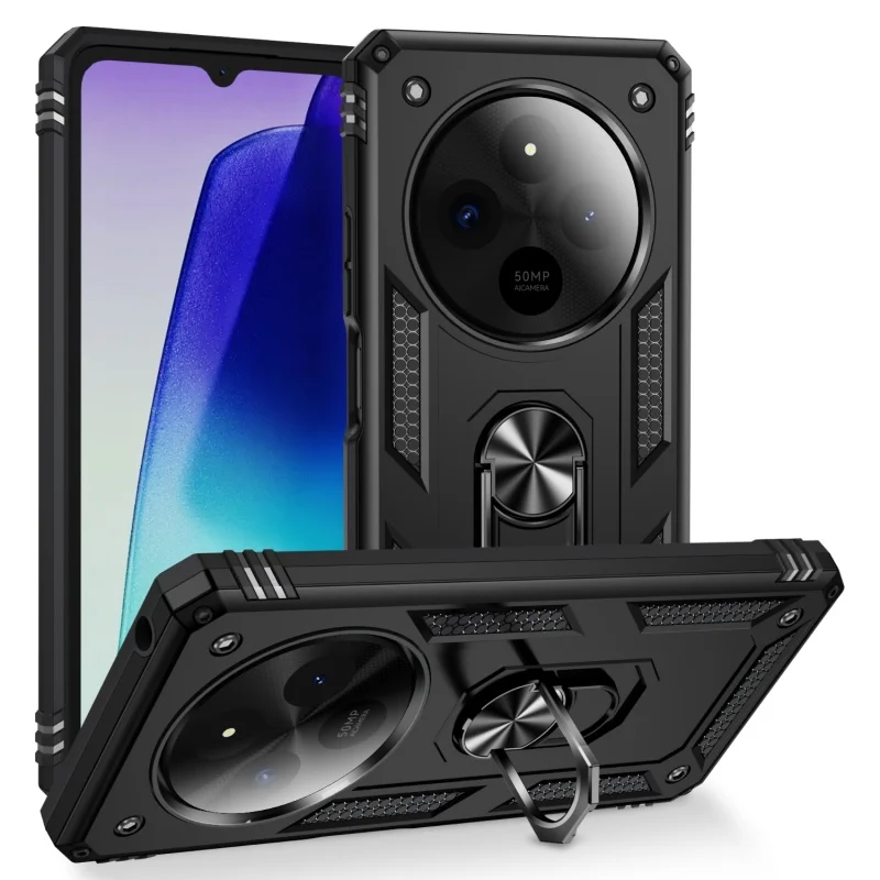 Для Poco C75 4G чехол Armor противоударный магнитный кольцевой держатель для Xiaomi PocoC65 Poko