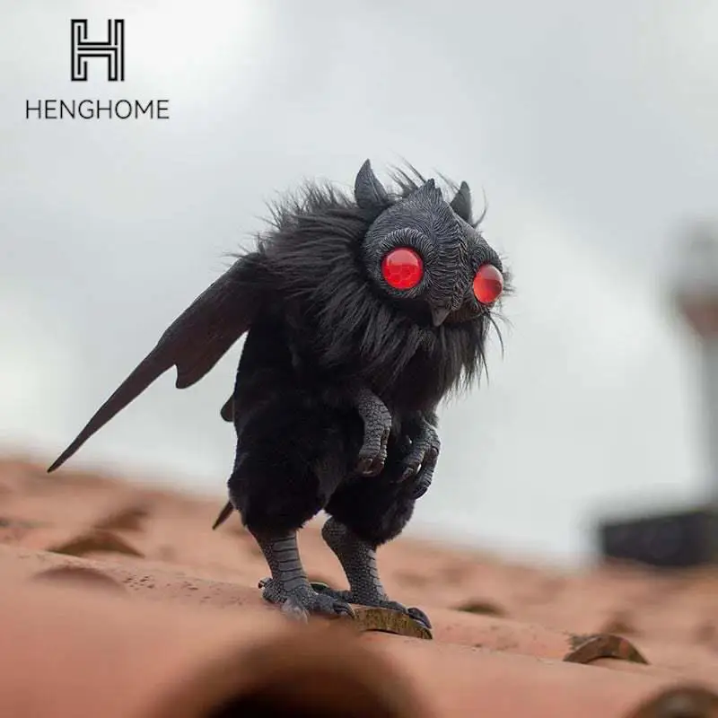 

Mothman Baby Poseable Art Doll Ornament,Cute Resin Plush Mothman Statue,Perfect For Halloween Party Decoration