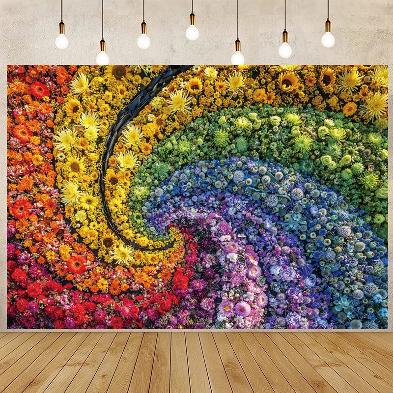 

Красочные 3D цветы свадебная фотография фон красивые Подсолнухи девушка день рождения Новорожденный ребенок брак фотография