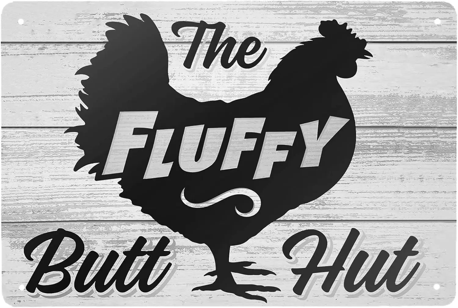 AAROENLYS Ретро жестяная вывеска Курятник The Fluffy Butt Hut Hen Металлическая Настенная