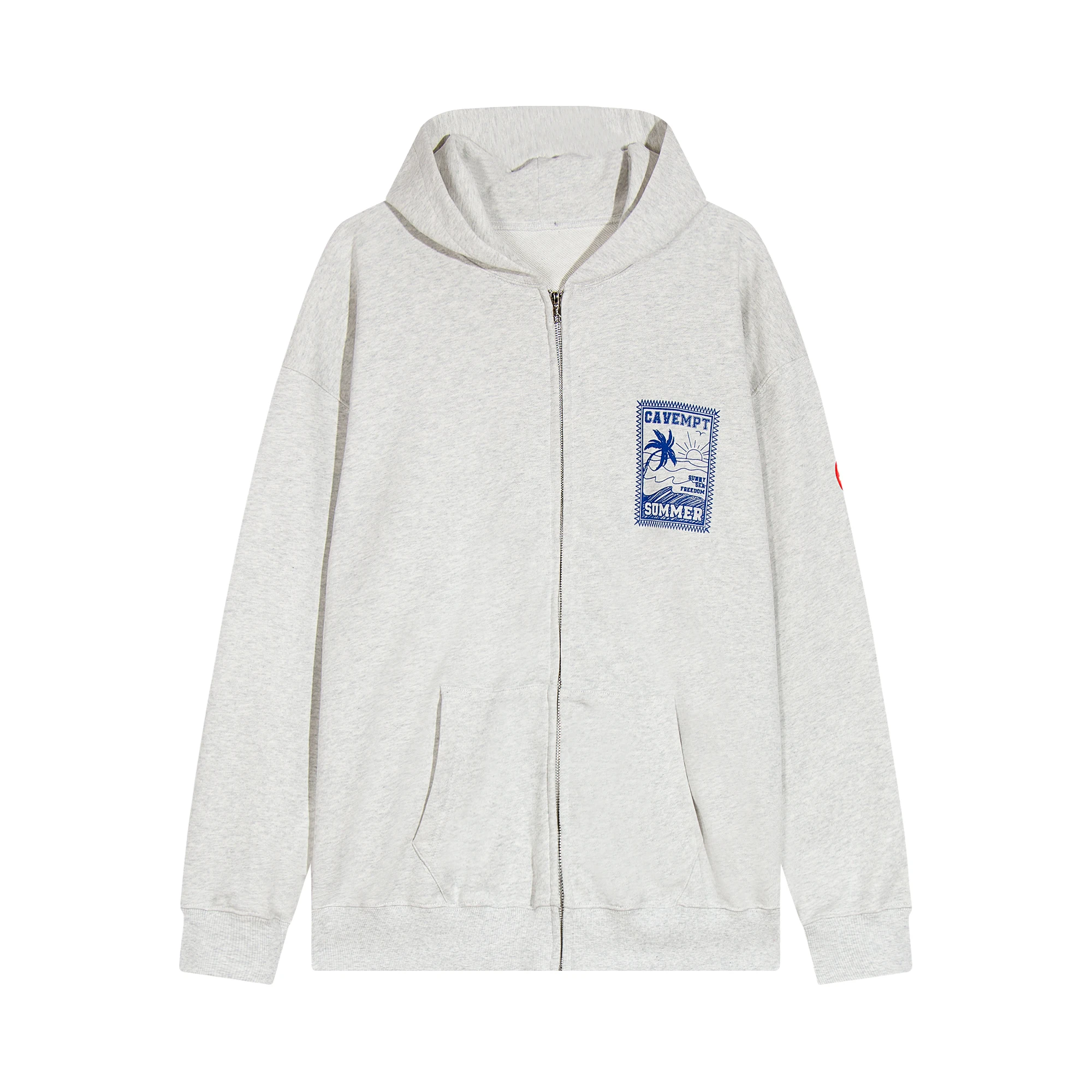 

Oversized Grey Letter Printing Zip Cardigan Coat CAVEMPT C.E Hoodie Men Women Heavy Fabric Streetwear Cav Empt Sweatshirts