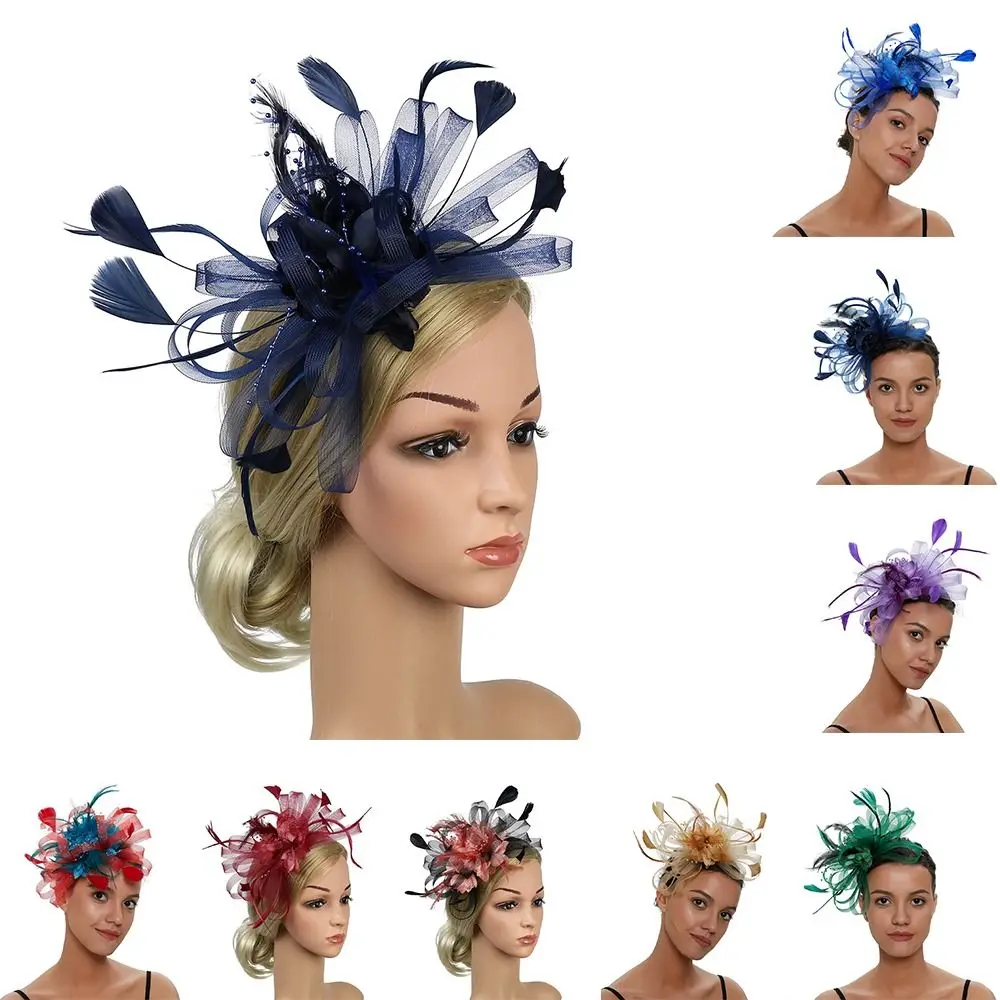 

Fascinators HeadBand Banquet Feather Ladies Accessory Church Headpiece Hair Pins Wedding Party