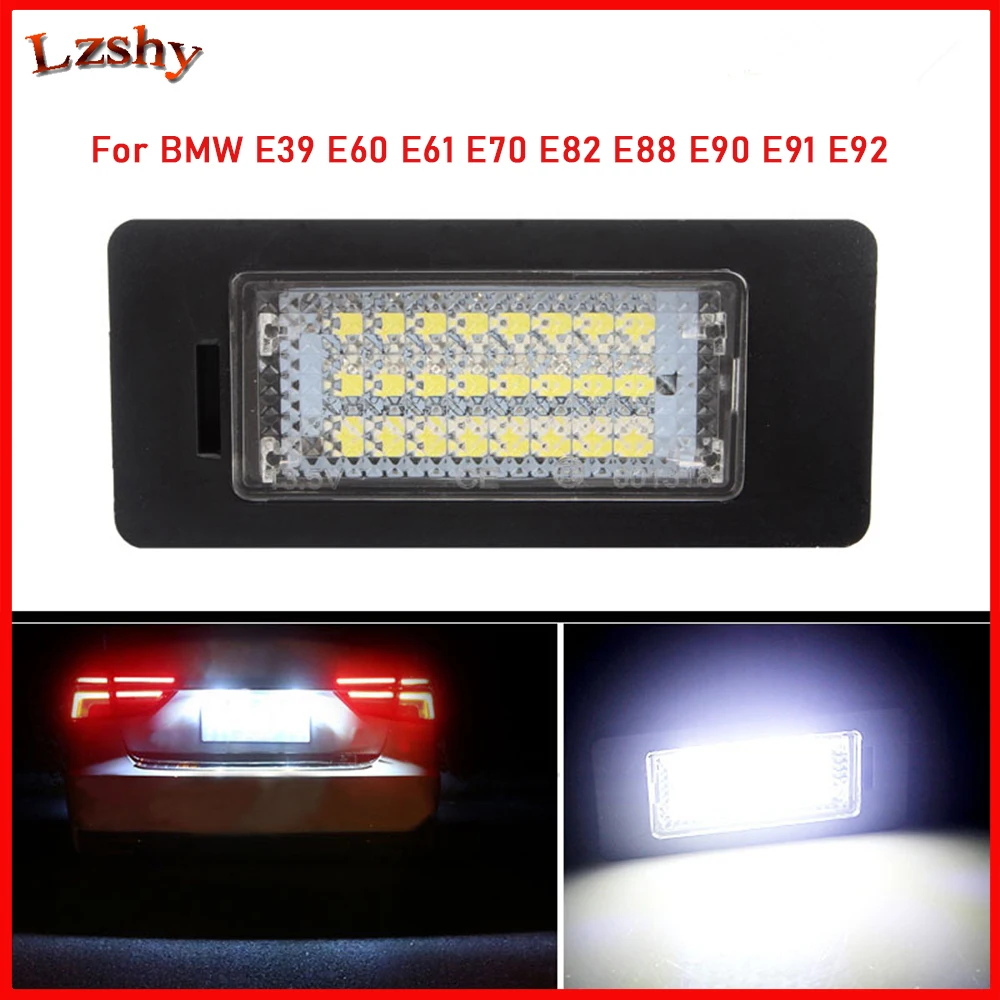 

2pcs 12V Car License Plate Light For BMW 5 Series E39 E60 E61 E70 E71 E72 E82 E88 E90 E91 E92 E93 6500K White License Plate Lamp