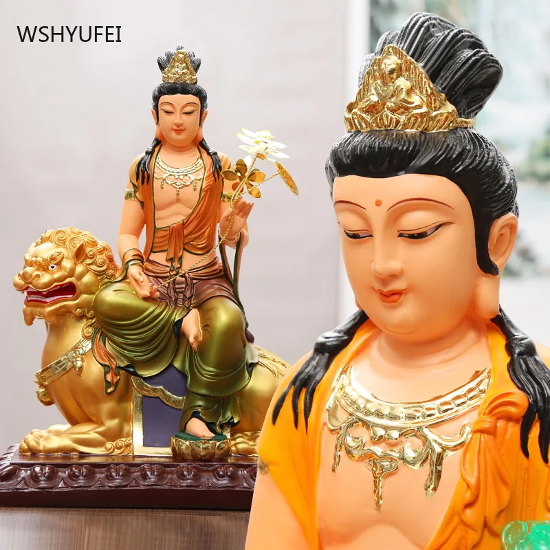 WSHYUFEI Смола манджусри Самантабхадра Будда украшение статуи три святых поклонения