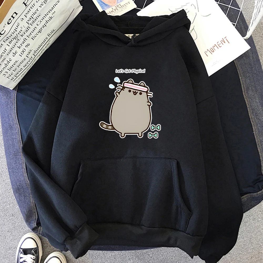 

Chubby Cat He Hates Broccoli Anime Hoodie MEN Kawaii/Cute Harajuku Sweatwear Couple Sweatshirt Sense of Design Aesthetic Fashion