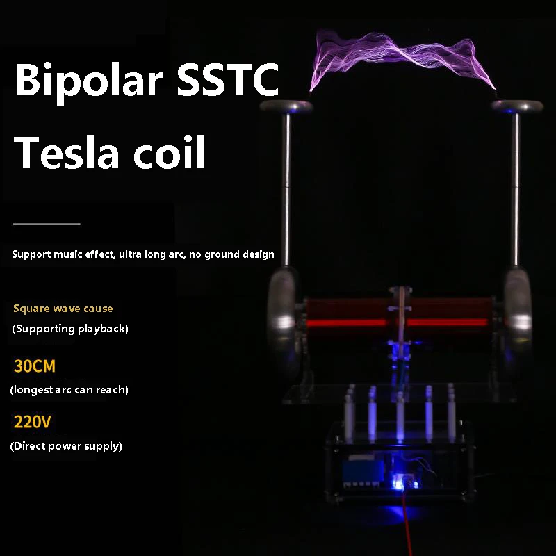Музыкальная катушка Тесла 110 В 220 биполярная SSTC искусственная молния