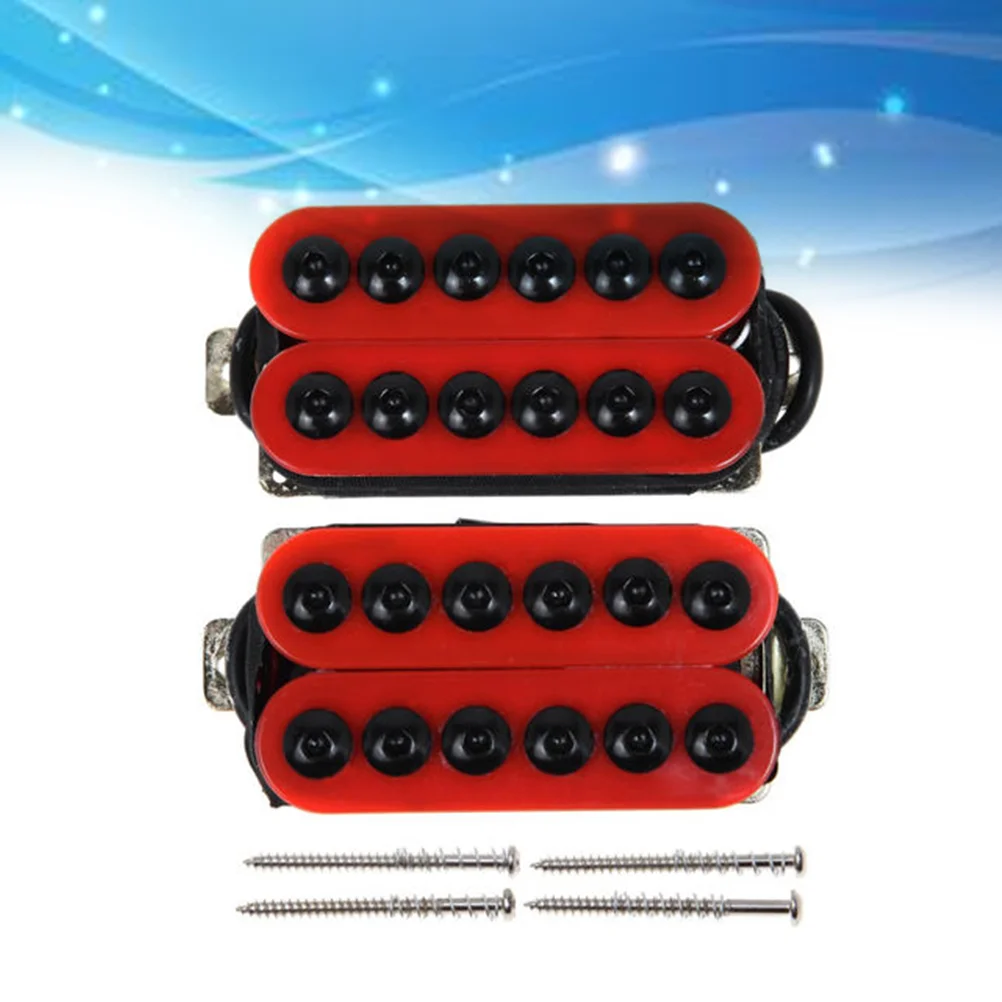 

2PCS/Set High Sound Quality Electric Guitar Double Coil Black Dot Pickup(Red)