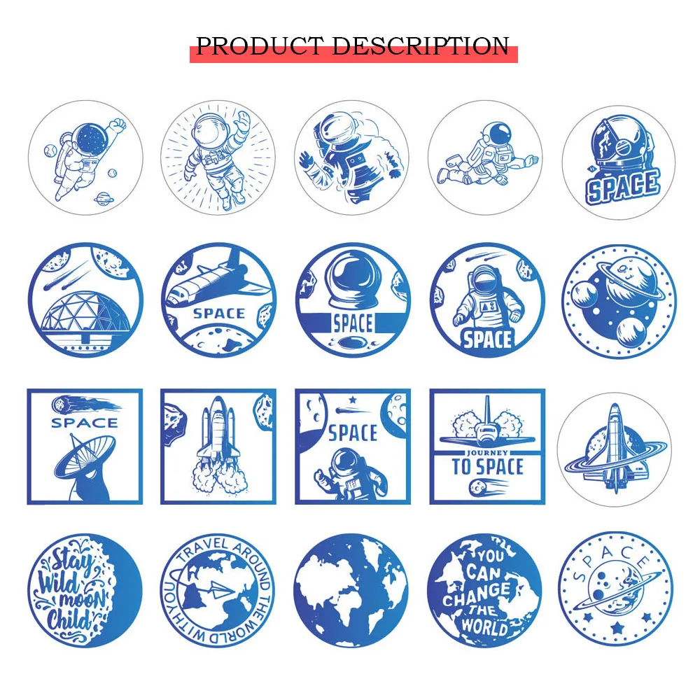 

Stamp Fire lacquer seal Wax Astronaut Cosmic Starry Sky Global Aliens Series Creative Gift DIY Scrapbook Decorative Embossed