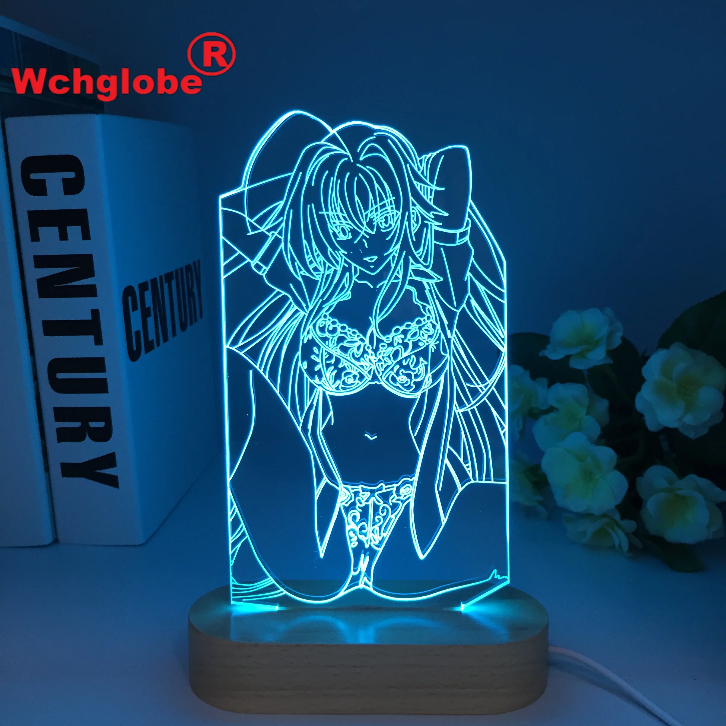 Remote Wood 3d Led Lamp Anime Figure Danganronpa Nagito Komaeda for Kids School DxD Rias Gremory Decoration Night Light Gift images - 6