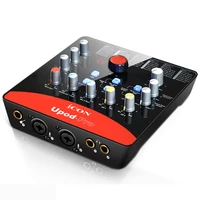 usb external sound card 2 mic in1 guitar in 2 out usb recording interface dsp parameter adjustment knobs