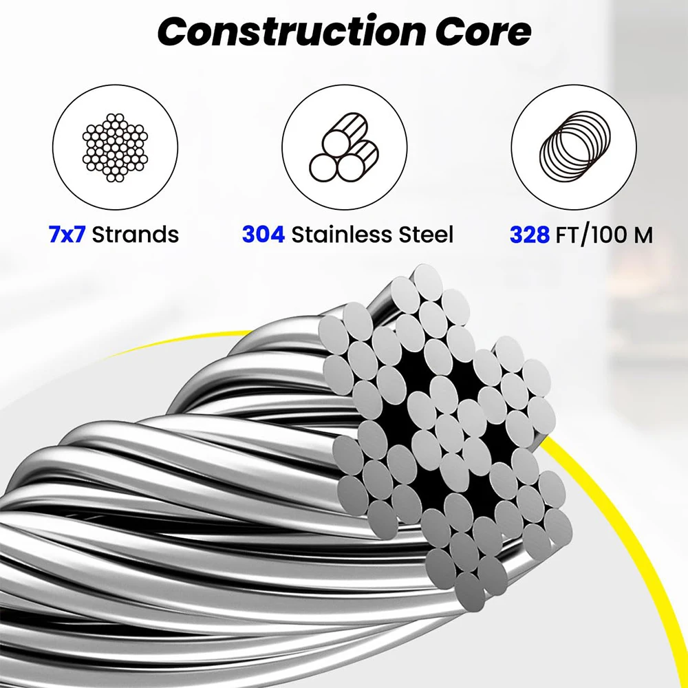 5M-10M Трос из нержавеющей стали 304 мягкий стальной трос диаметром 1/1 2/1 5/2/3/4/5/6 мм