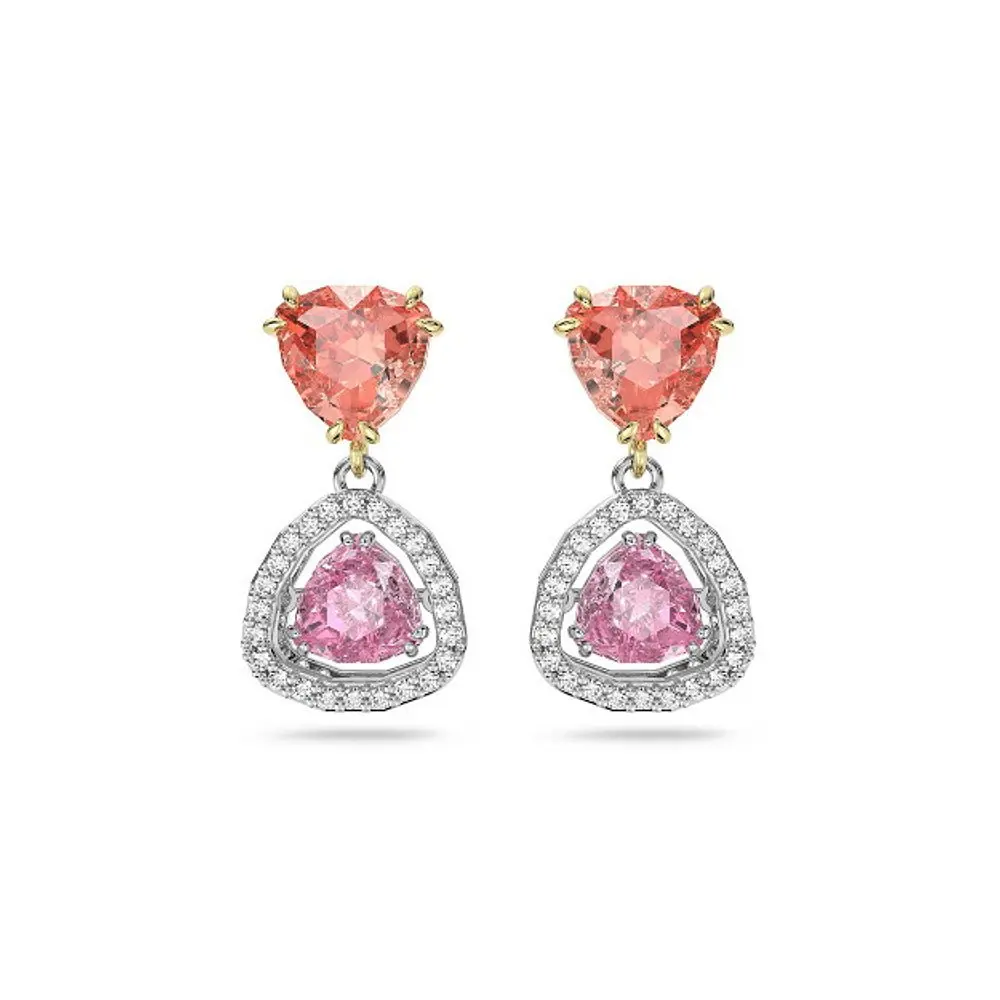 

New Earrings Lady Simple Fashion Trend Versatile Orange Water Droplets Triangle For Girls