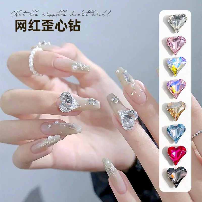 

20pcs 3D Colorful Heart Nail Parts Art Decorations Glitter Gems Jewelry Nail Crystal Charms Rhinestones Accessories Manicure DIY