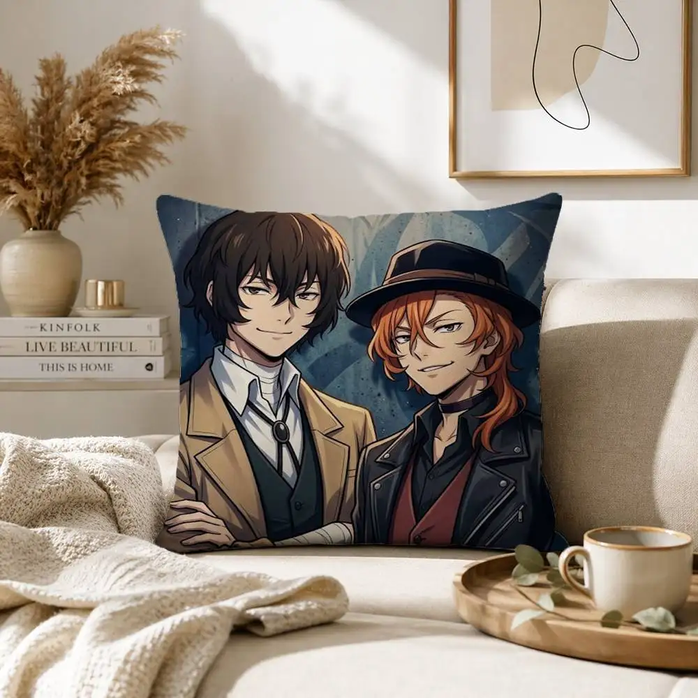 Фото Наволочка Bungo Stray Dogs dazai osamu для дивана, гостиной, домашнего офиса, декоративный защитный чехол №2
