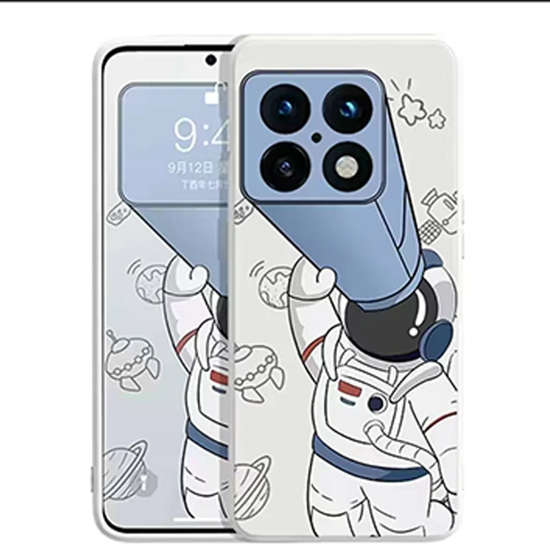 for oneplus 10 pro case astronaut square liquid silicone phone case for one plus 10 pro funda soft cover for oneplus 10pro cases free global shipping