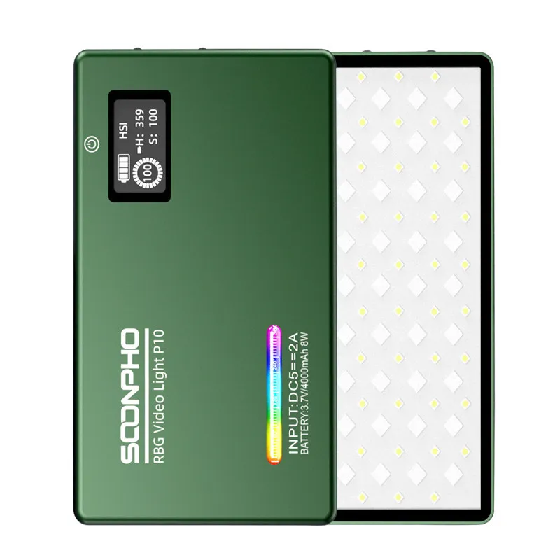 Светодиодная лампа для камеры soonphone RGB, полноцветный Выходной Световой комплект для видеосъемки с регулируемой яркостью 2500K-8500K, двухцветсве...