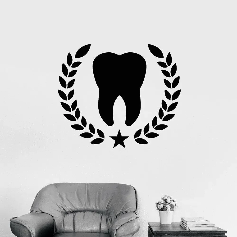 Зубной Логотип Настенные стикеры зубы больница художественное украшение