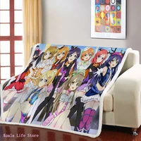 anime love live 2 throw blanket 3d print beautiful lovely girls sherpa blanket for kids adults home textile bedspread for bed