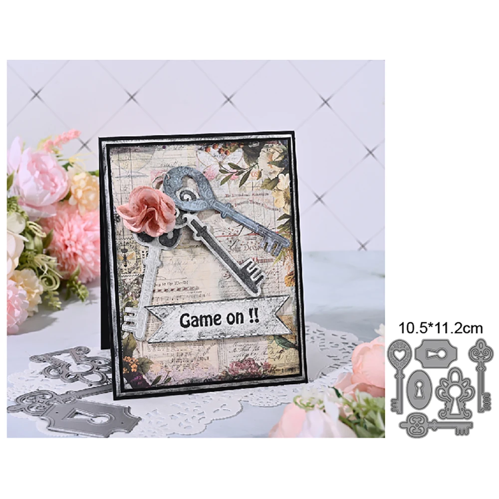 

Lock And Keys 2022 New Metal Cutting Dies Decoration Scrapbooking Knife Blade Photo Paper Punch Stencils Album Embossing