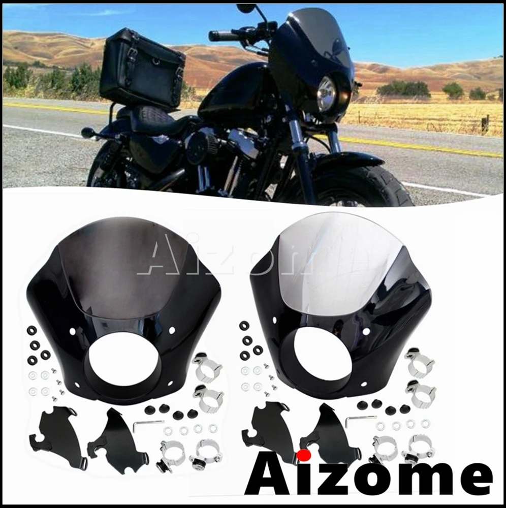 

For Harley Sportster XL 1200 883 Quarter Fairing Headlight Windshield Cover W/ Mounting Hardware Motorcycle Accessories 1986-15