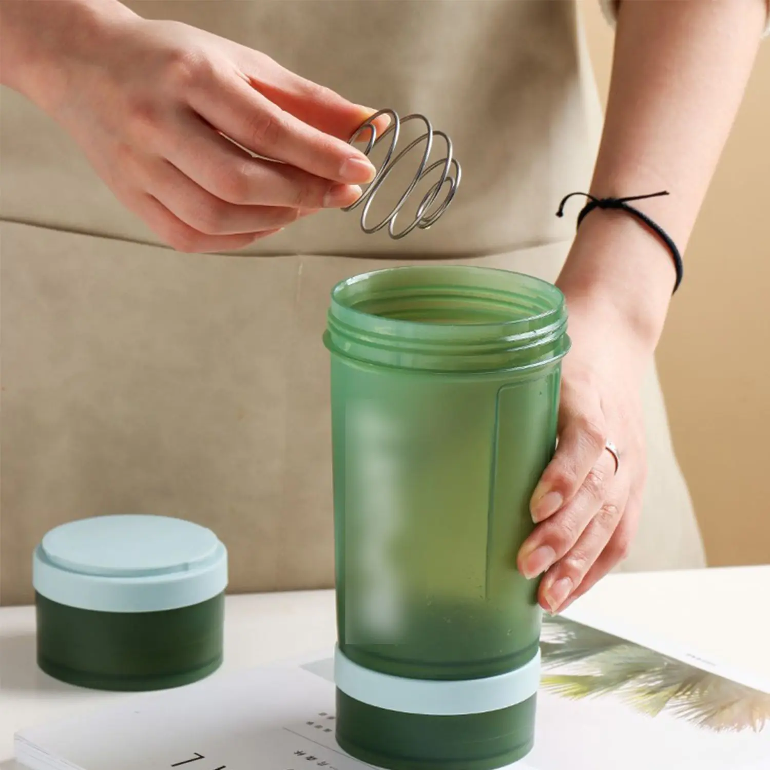 New Dessert Tool Stainless Steel Shaking Cup Blender Wire Ball Mixed Shaker Agitator Protein Mixer Shaker Cup 1PC
