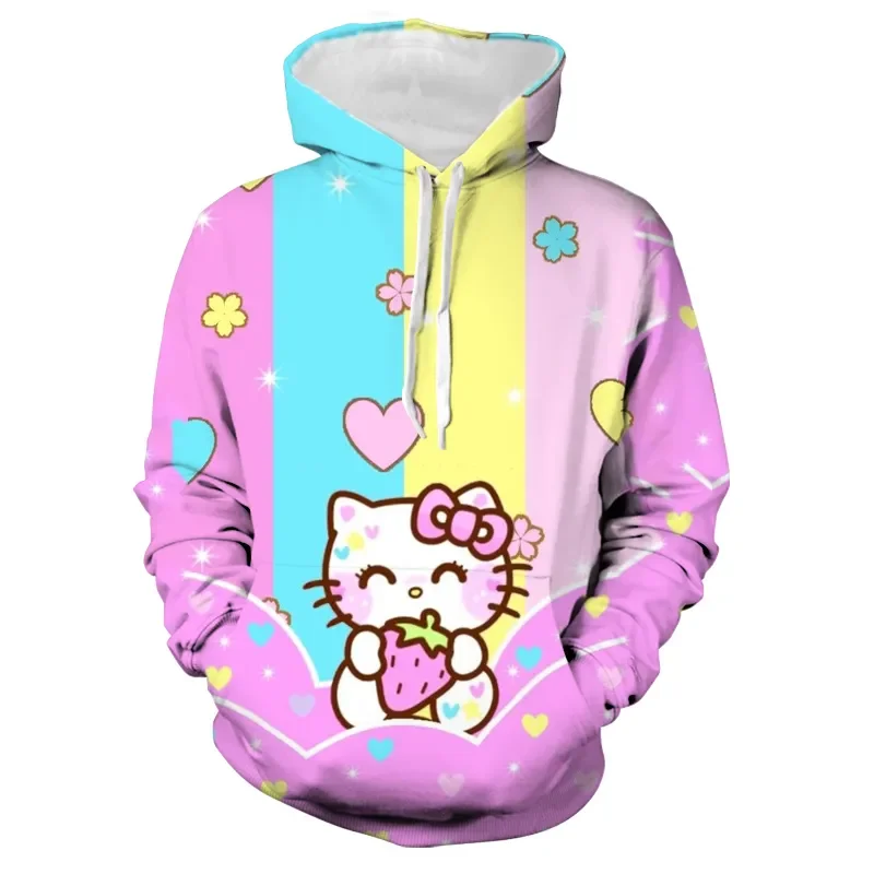 

Hello Kitty Sanrio Hoodie Fashion Long Sleeve Sweater Lovely Women's Print Women's Loose Versatile Top Aesthetic Clothing Gift