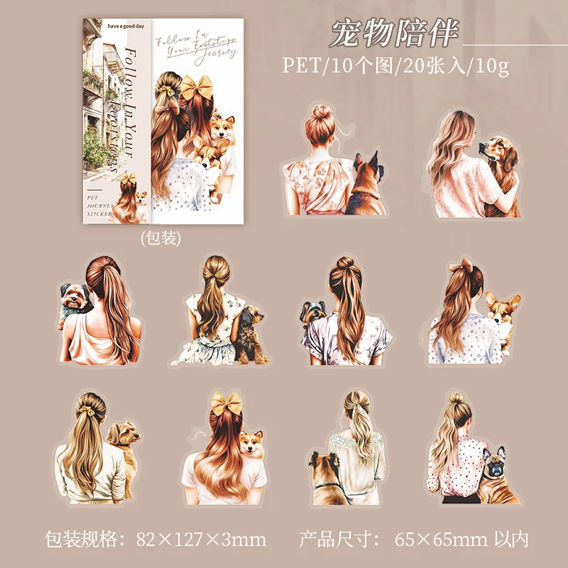 

Mr. Paper, 6 стилей, персонажи девушек для путешествий, наклейка для домашних животных, украшение для создания коллажей своими руками