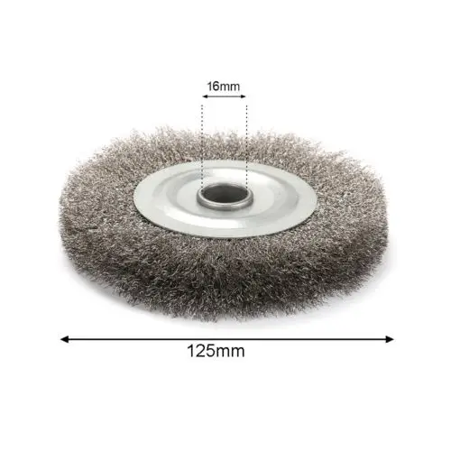 

125mm Crimped Stainless Steel Wire Wheel Brush Wire Wheel Brush Woodworking Polishing For Bench Grinder Rust Removal