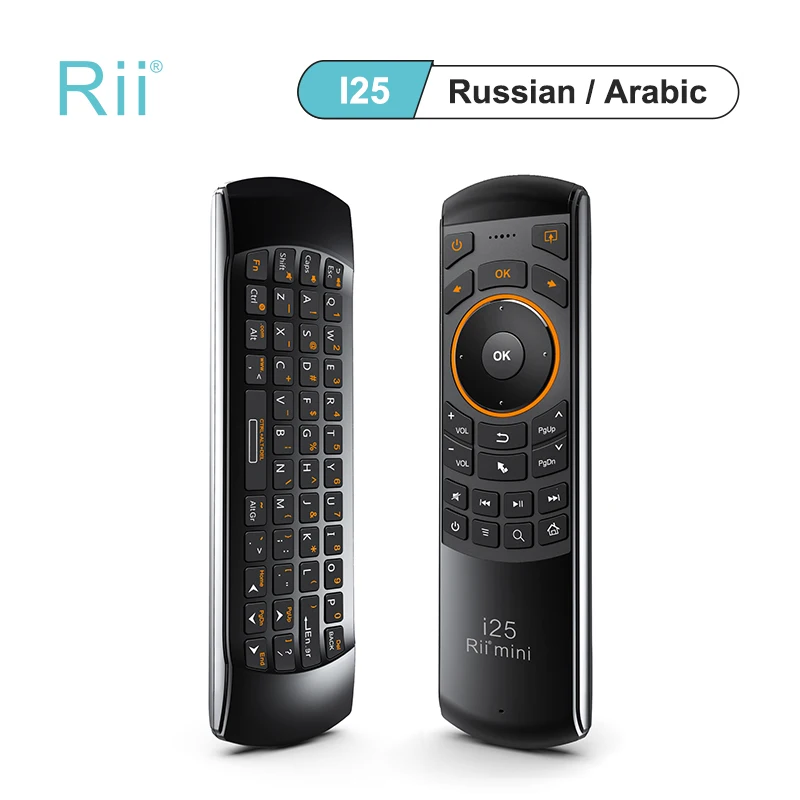 Rii mini i25 2.4GHz Wireless Russian Arabic Keyboard Fly Air Mouse Ergonomic Remote Controller for Tablet PC Android TV Box