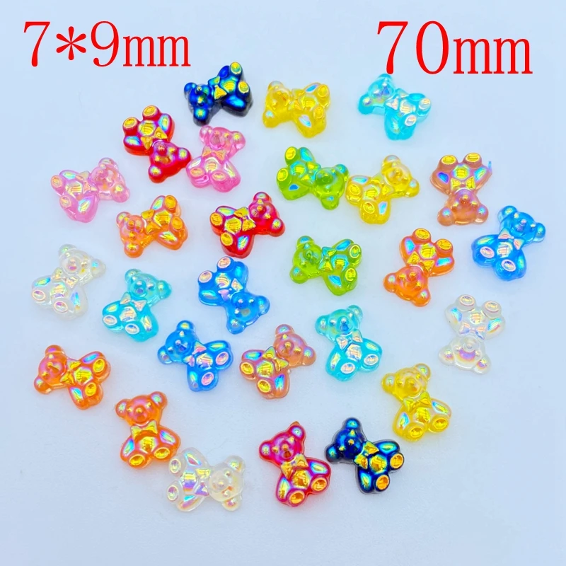 50/60/70/80 шт. Kawaii милый мини красочный медведь с плоской задней частью смоляные