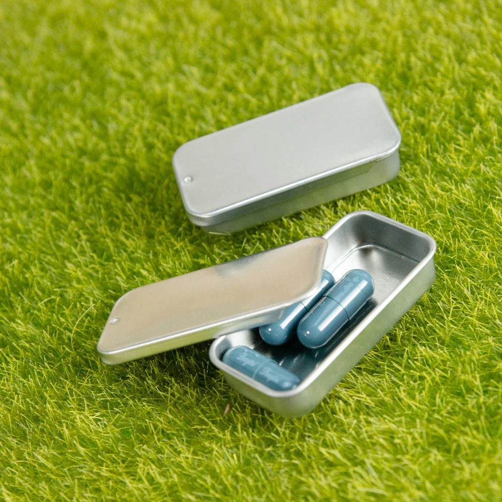 2Pcs 51*10*26mm Mini Iron Box Slide Cover Storage Box Wedding Jewelry Pill Cases Portable Tin Boxes Container Home Storage images - 6